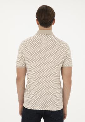 Erkek Slim Fit Polo Yaka Açık Haki Tişört - 50281512024