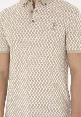 Erkek Slim Fit Polo Yaka Açık Haki Tişört - 50281512024