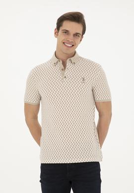 Erkek Slim Fit Polo Yaka Açık Haki Tişört - 50281512024