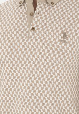 Erkek Slim Fit Polo Yaka Açık Haki Tişört - 50281512024