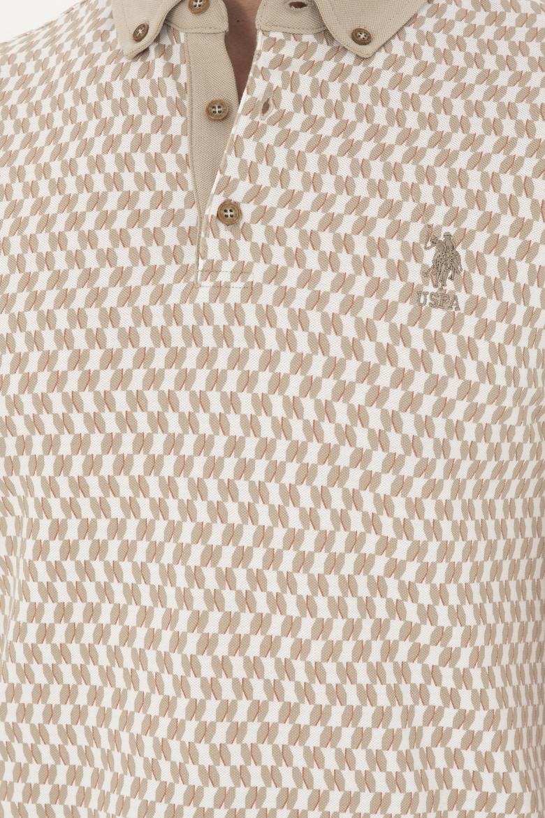 Erkek Slim Fit Polo Yaka Açık Haki Tişört - 50281512024