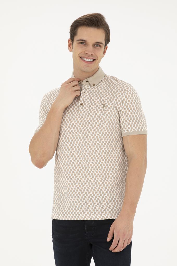 Erkek Slim Fit Polo Yaka Açık Haki Tişört