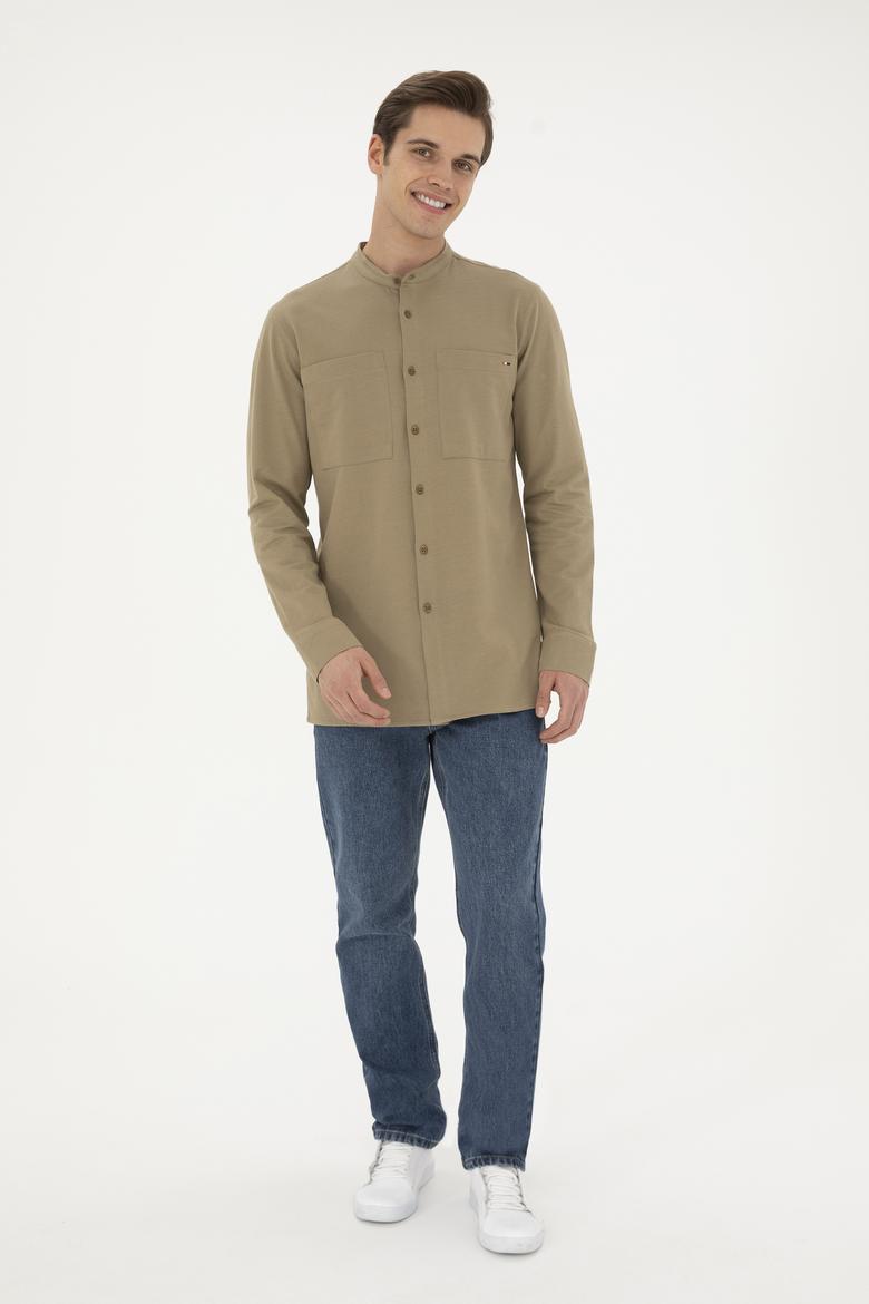 Erkek Haki Örme Hırka - 50282234037