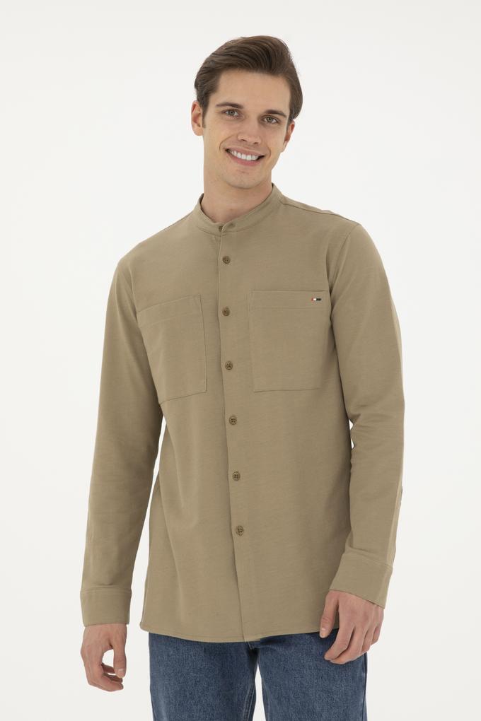 Erkek Haki Örme Hırka