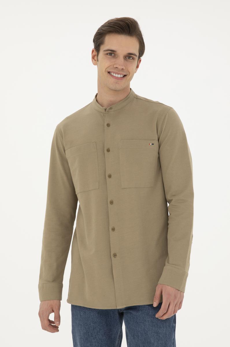 Erkek Haki Örme Hırka