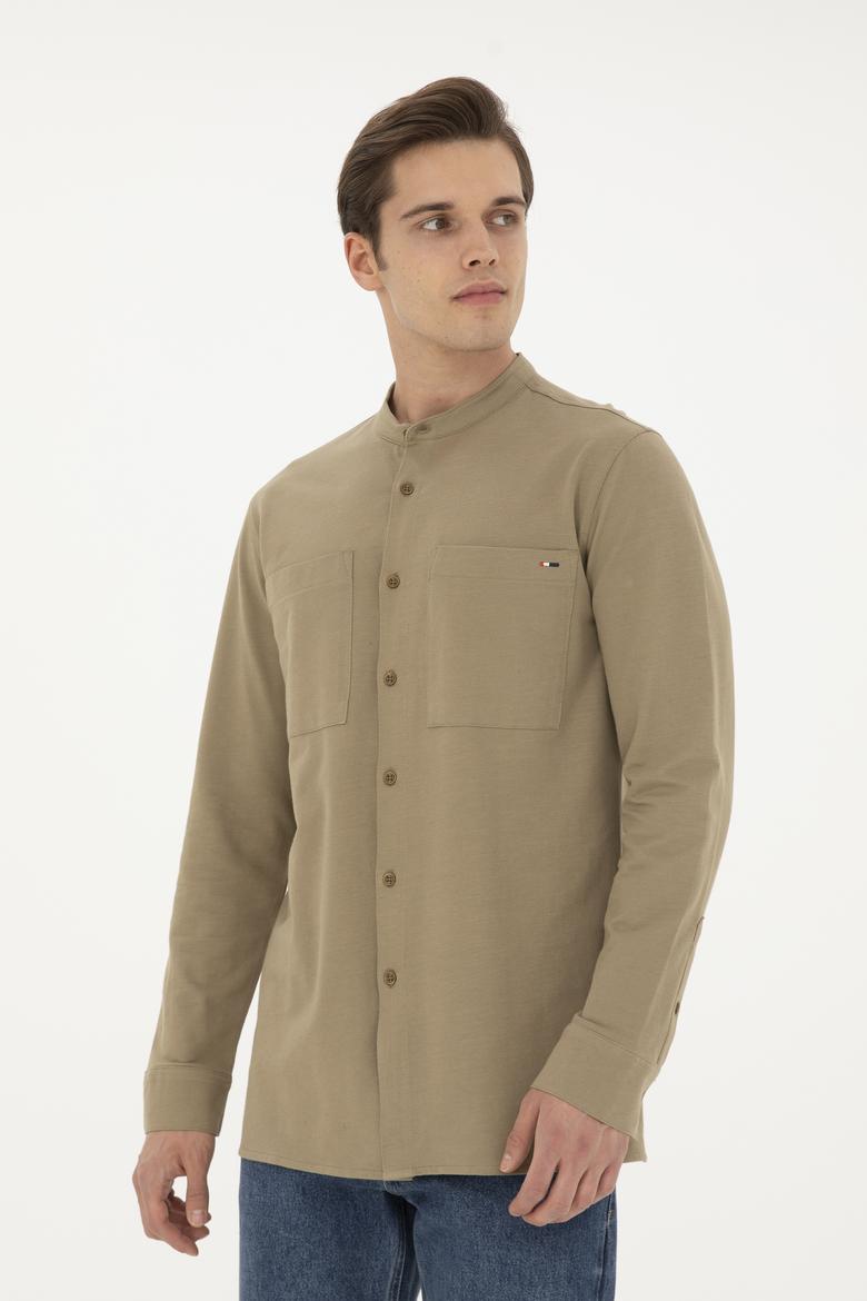 Erkek Haki Örme Hırka - 50282234037