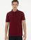 Erkek Slim Fit Polo Yaka Bordo Basic Tişört