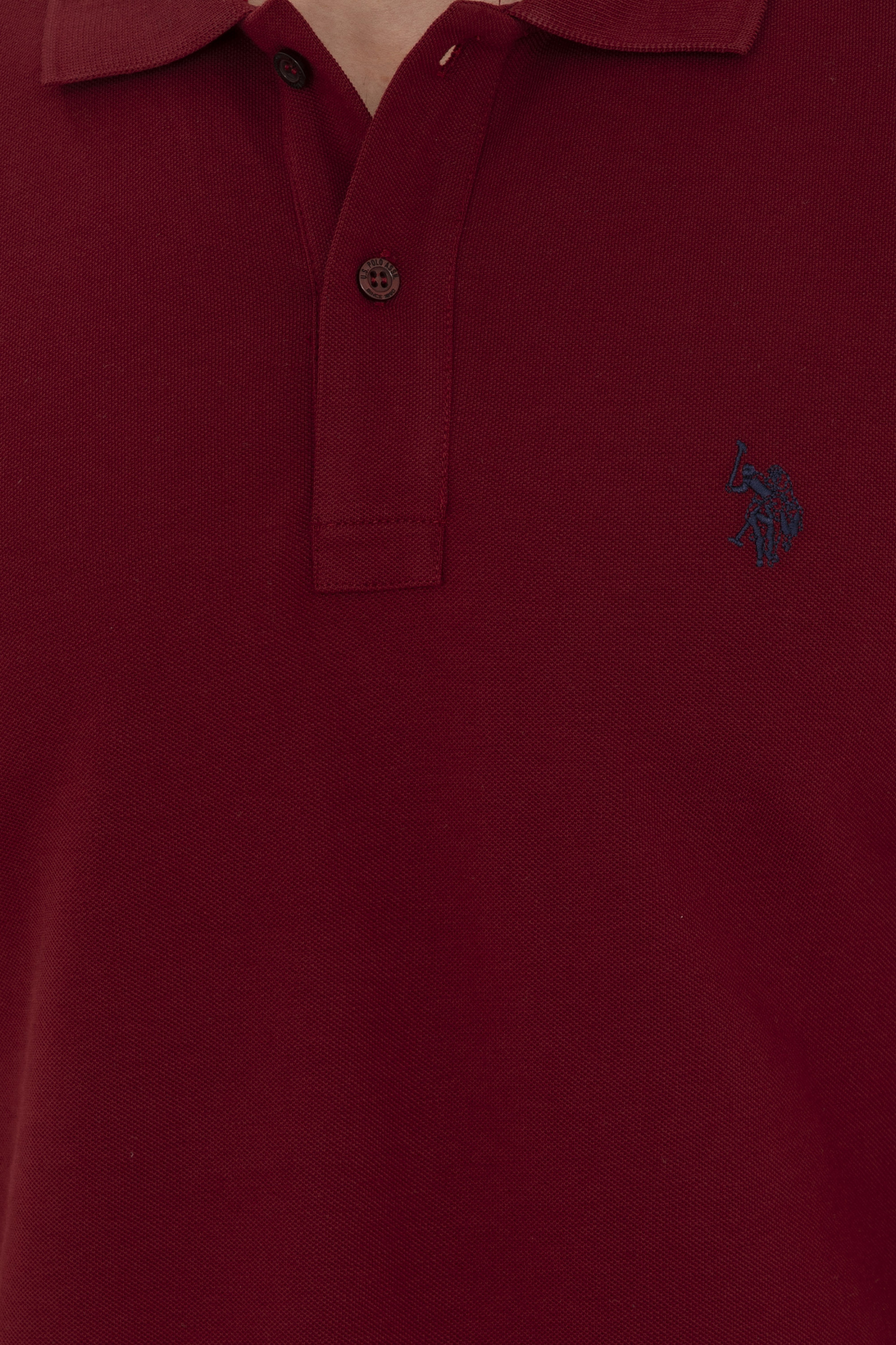 Erkek Slim Fit Polo Yaka Bordo Basic Tişört - Image 7
