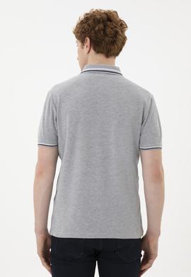 Erkek Gri Melanj Basic Tişört - 50284639133