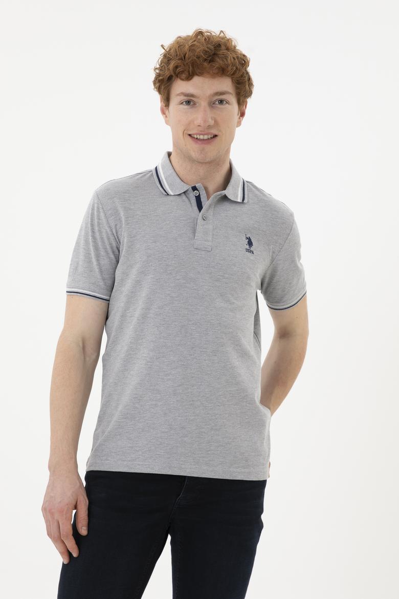 Erkek Gri Melanj Basic Tişört - 50284639133