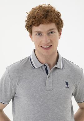 Erkek Gri Melanj Basic Tişört - 50284639133