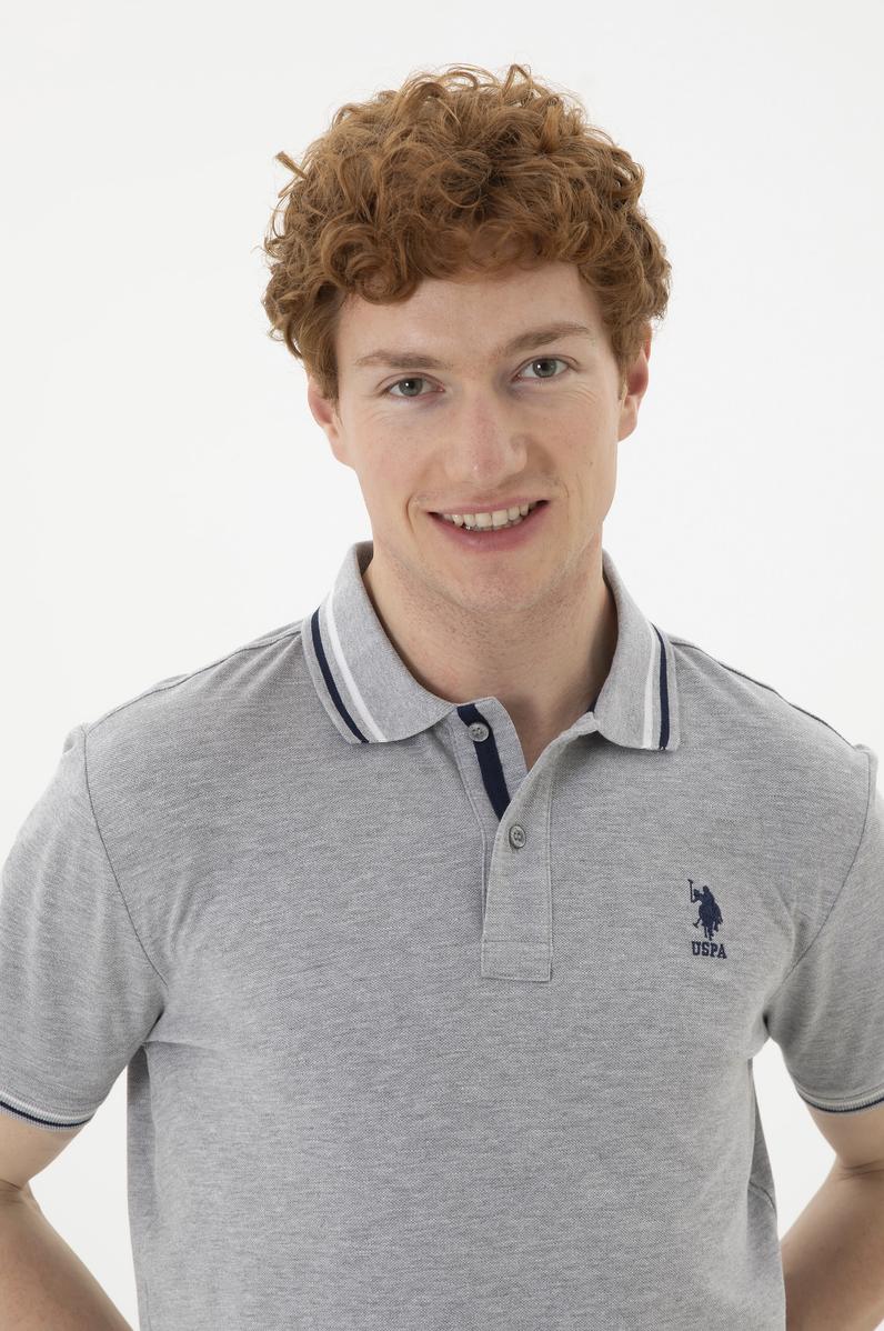 Erkek Gri Melanj Basic Tişört