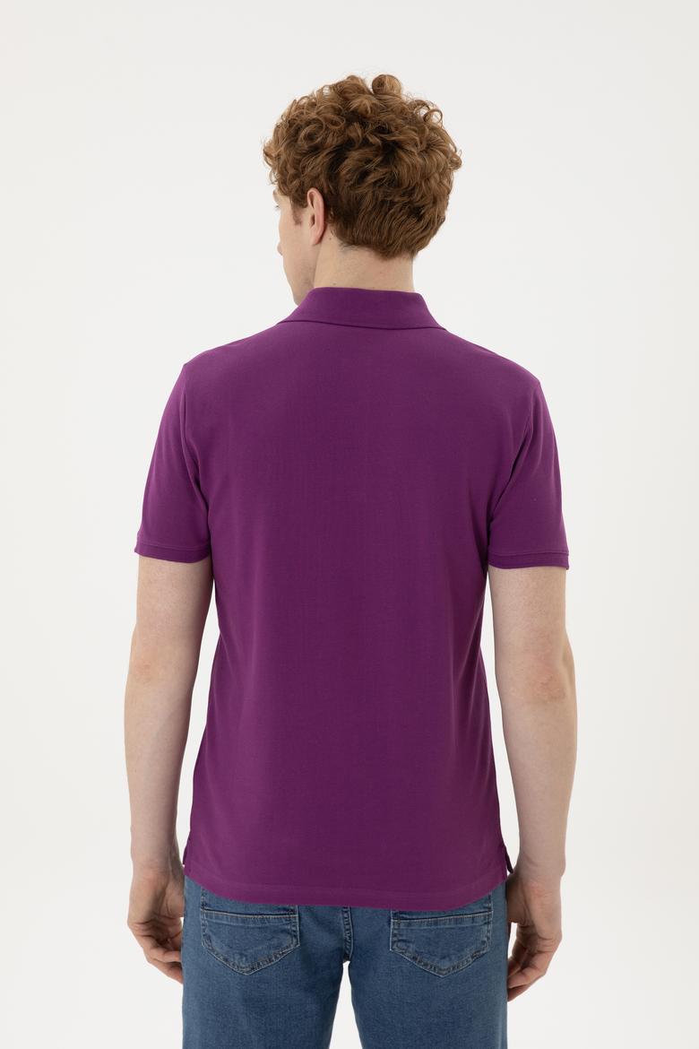 Erkek Mor Basic Tişört - 50267944080