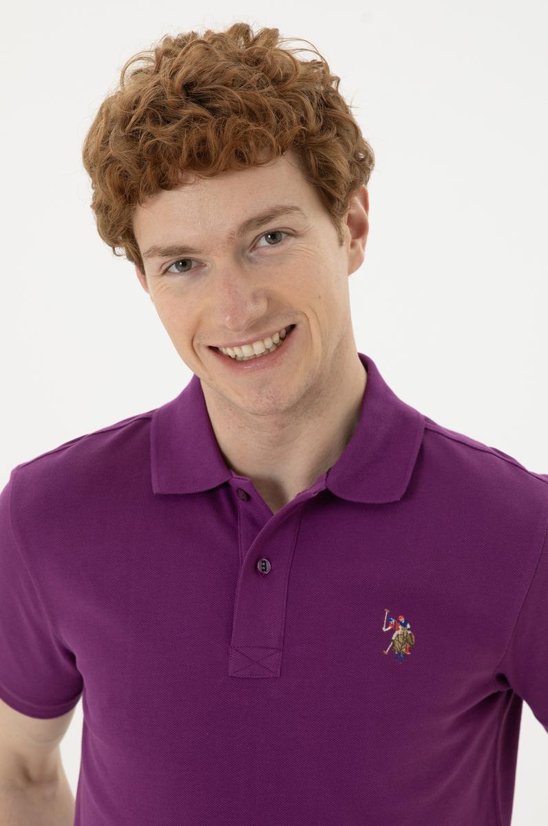 Erkek Mor Basic Tişört