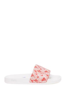 Kadın Kırmızı Çicek Desenli Terlik - 50287772004