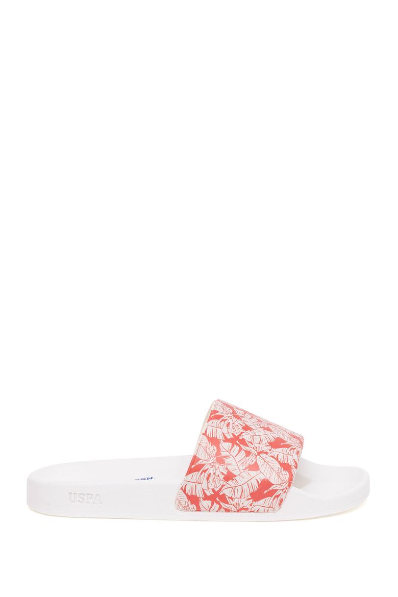 Kadın Kırmızı Çicek Desenli Terlik - 50287772004