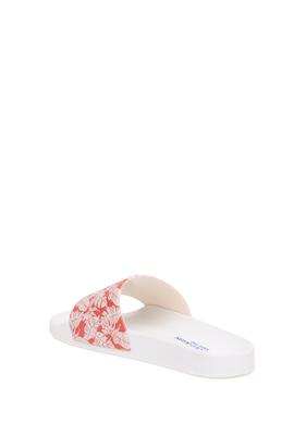 Kadın Kırmızı Çicek Desenli Terlik - 50287772004