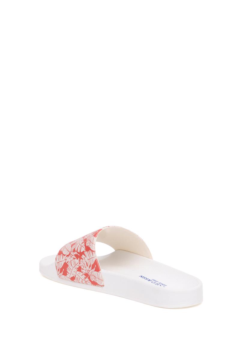 Kadın Kırmızı Çicek Desenli Terlik - 50287772004