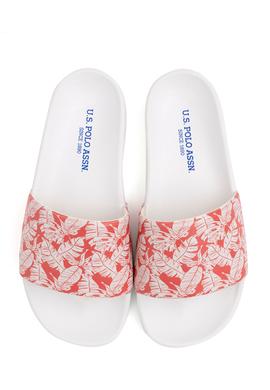 Kadın Kırmızı Çicek Desenli Terlik - 50287772004