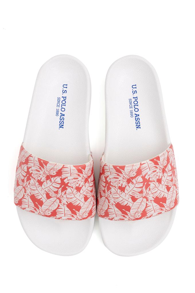 Kadın Kırmızı Çicek Desenli Terlik