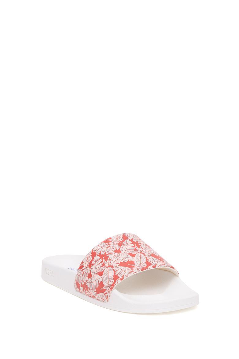 Kadın Kırmızı Çicek Desenli Terlik - 50287772004