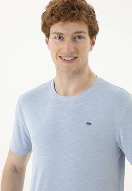 Erkek Açık Mavi Basic Tişört - 50285294027