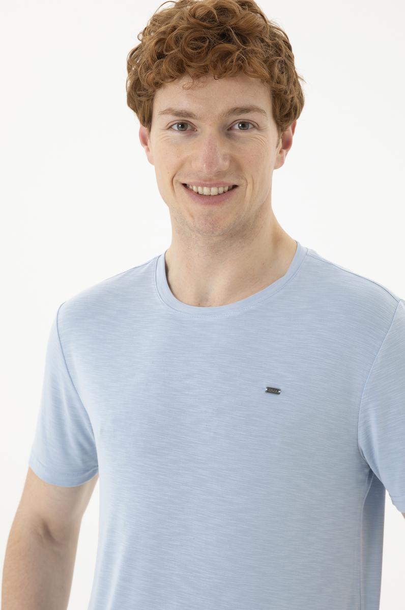 Erkek Açık Mavi Basic Tişört