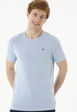Erkek Açık Mavi Basic Tişört - 50285294027