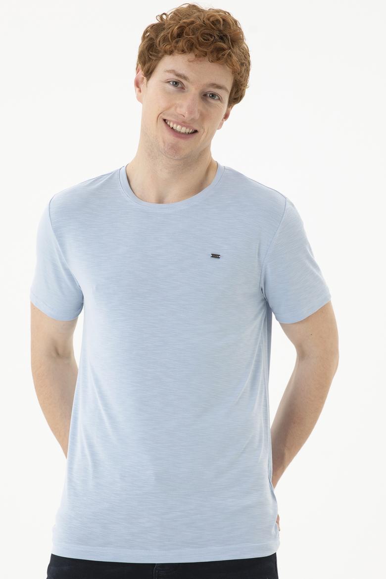 Erkek Açık Mavi Basic Tişört