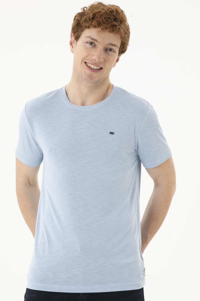 Erkek Açık Mavi Basic Tişört