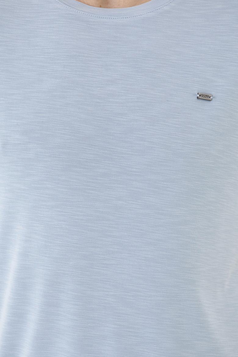 Erkek Açık Mavi Basic Tişört - 50285294027