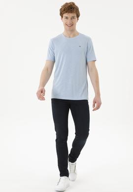 Erkek Açık Mavi Basic Tişört - 50285294027