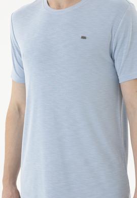 Erkek Açık Mavi Basic Tişört - 50285294027