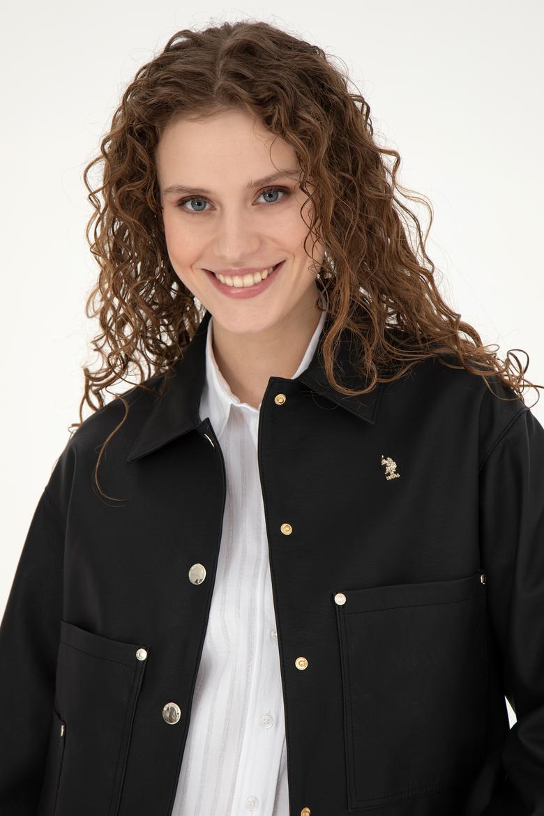 Kadın Siyah Deri Ceket - 50288622003