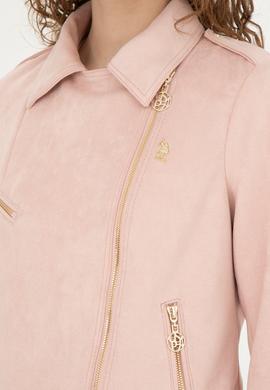 Kadın Açık Pembe Deri Ceket - 50288623006
