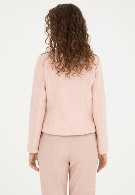 Kadın Açık Pembe Deri Ceket - 50288623006