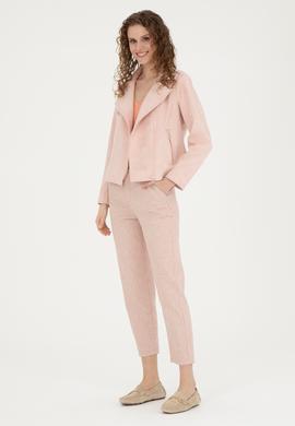 Kadın Açık Pembe Deri Ceket - 50288623006