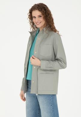 Kadın Mint Deri Ceket - 50288624006