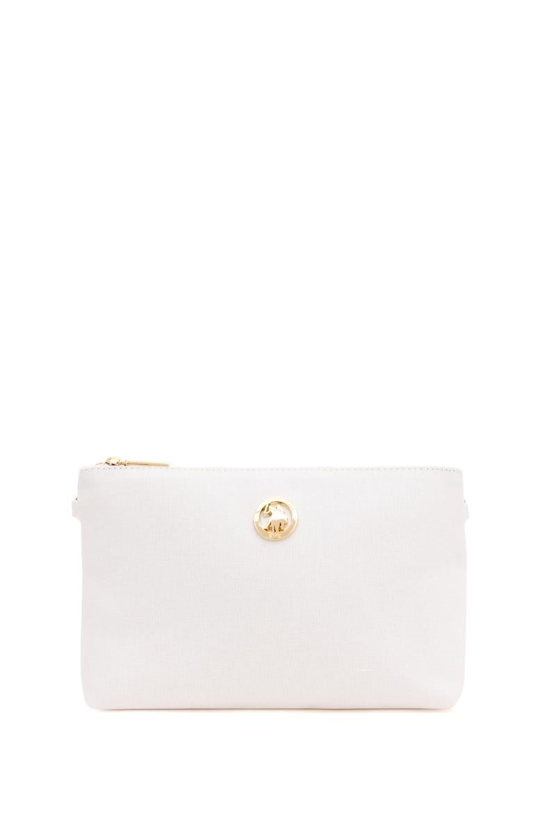 Kadın Beyaz Çıkarılabilir Askılı Kanvas El Çantası - 50293661002