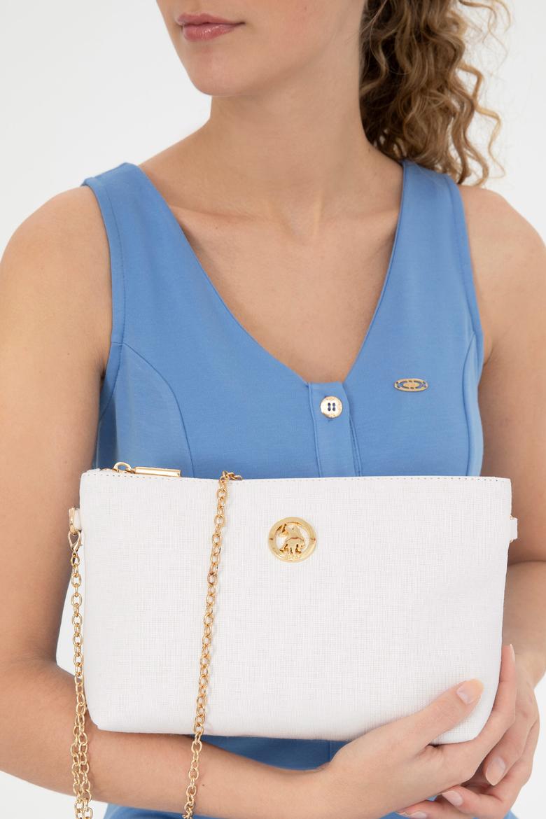 Kadın Beyaz Çıkarılabilir Askılı Kanvas El Çantası - 50293661002