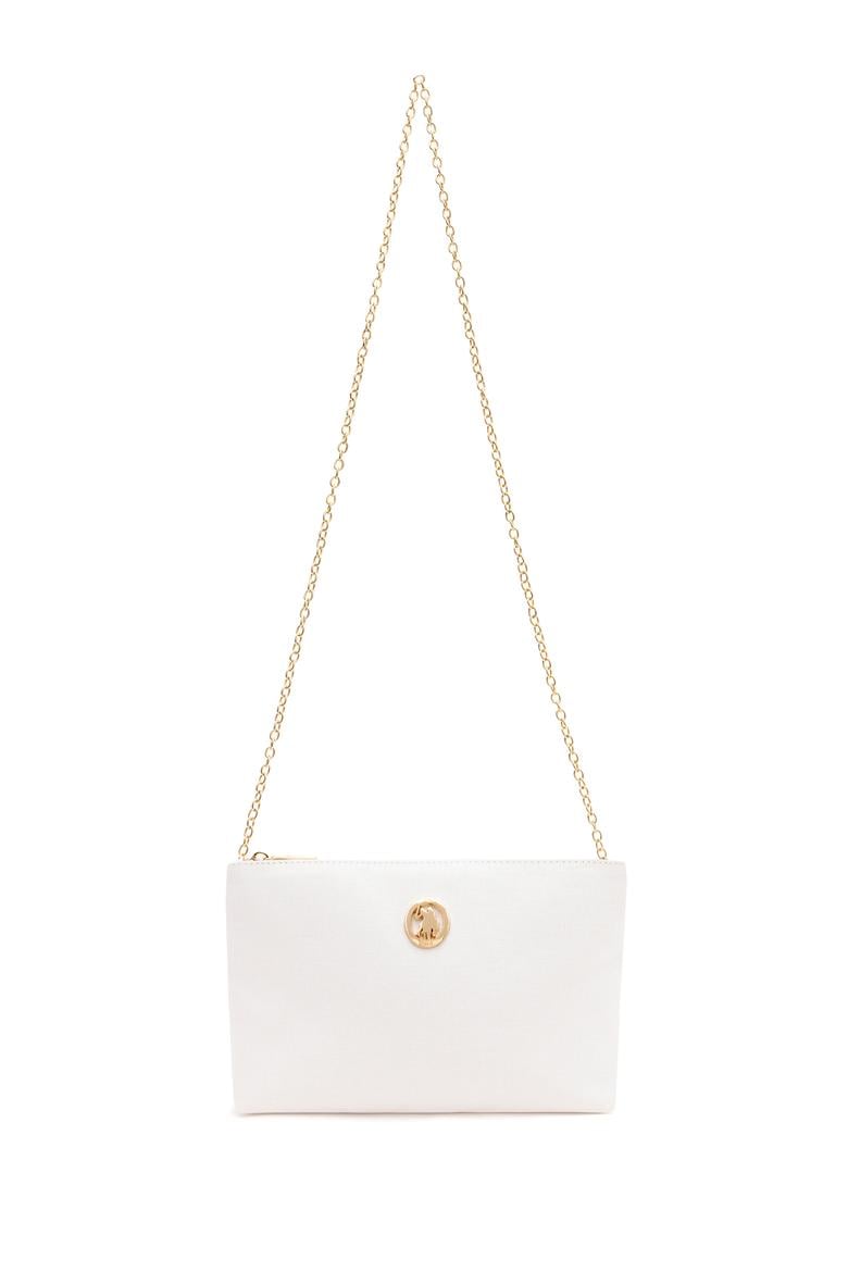 Kadın Beyaz Çıkarılabilir Askılı Kanvas El Çantası - 50293661002