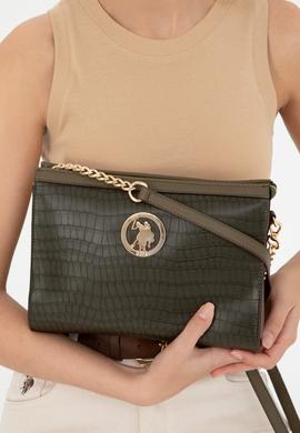 Kadın Açık Haki Kroko Çapraz Çanta - 50293669001