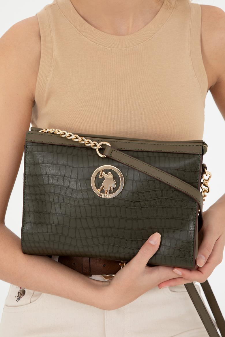 Kadın Açık Haki Kroko Çapraz Çanta - 50293669001