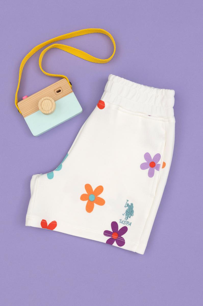 Kız Çocuk Beyaz Örme Şort