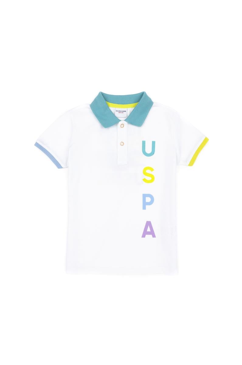 Erkek Çocuk Beyaz Polo Yaka Tişört