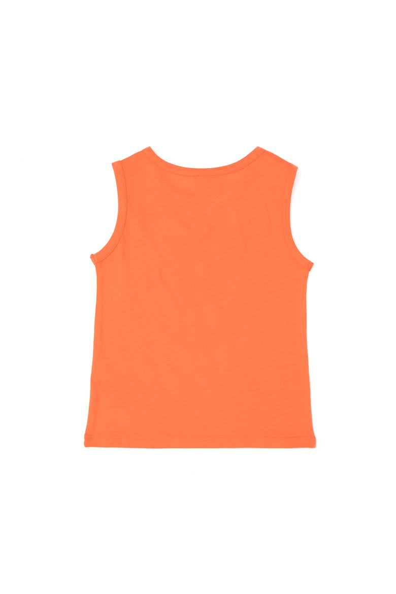 Kız Çocuk Nar Çiçeği Bisiklet Yaka Kolsuz Tişört - 50288410032