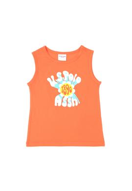 Kız Çocuk Nar Çiçeği Bisiklet Yaka Kolsuz Tişört - 50288410032