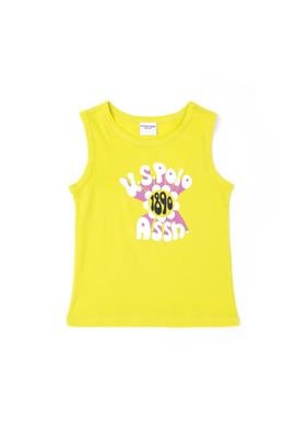 Kız Çocuk Fıstık Yeşili Bisiklet Yaka Tişört - 50288410057