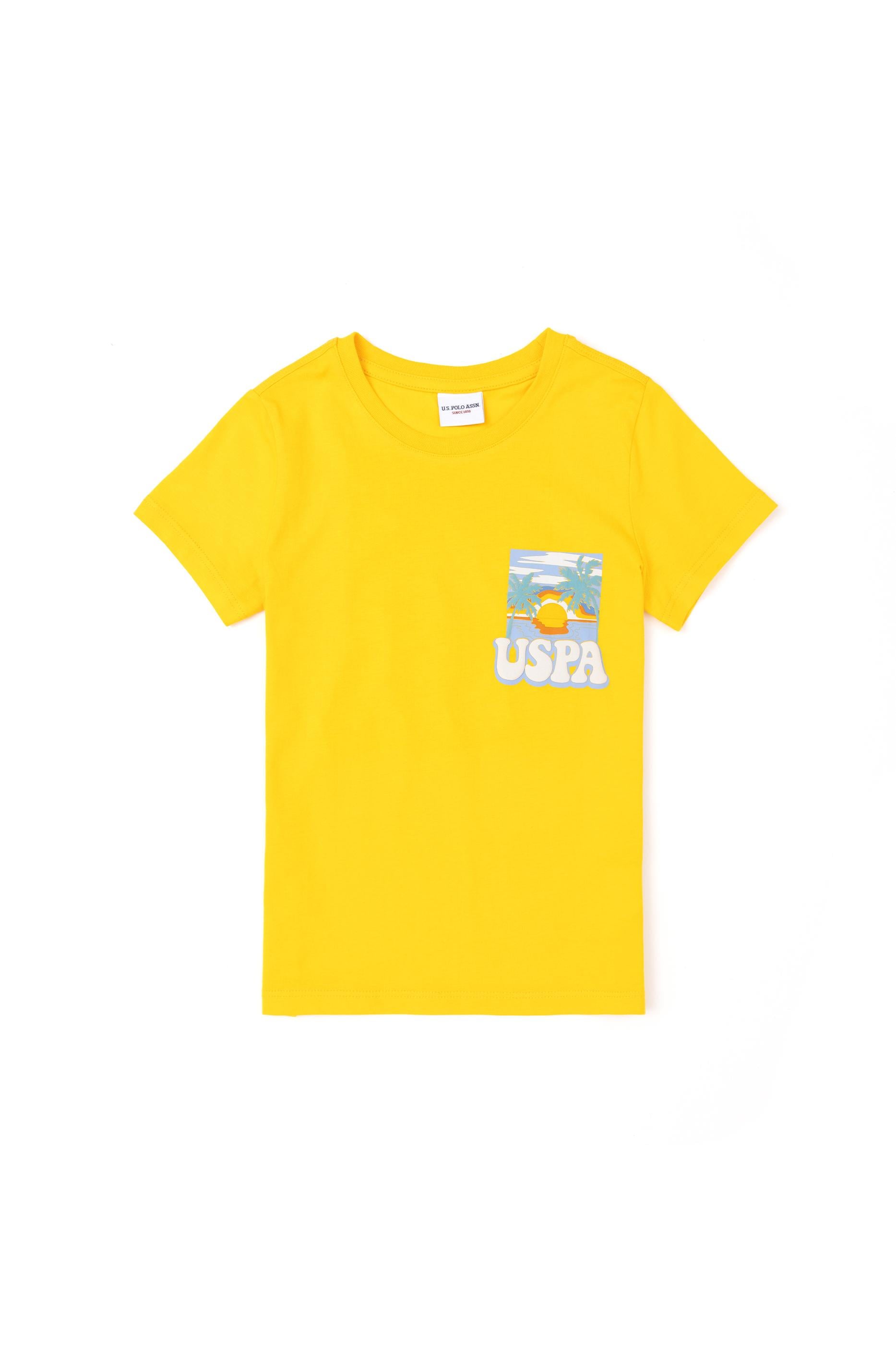 Erkek Çocuk Safran Bisiklet Yaka Tişört