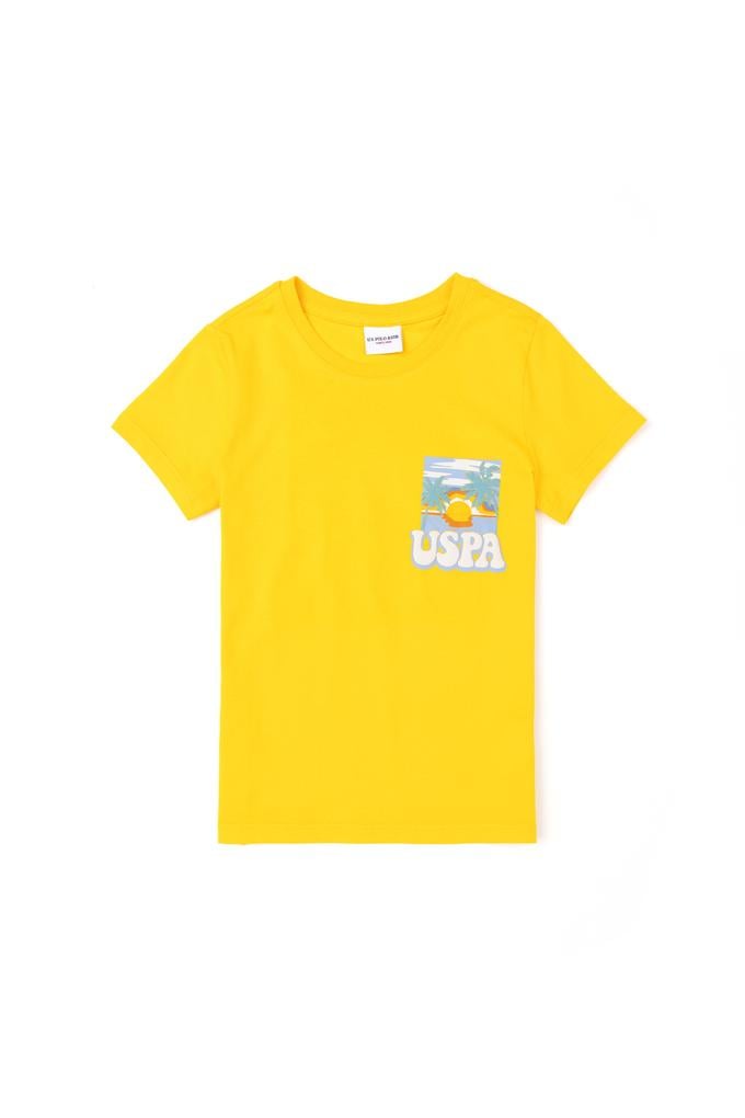 Erkek Çocuk Safran Bisiklet Yaka Tişört